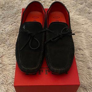 Men's Black Ferrari Gommino Suede & Leather Shoes